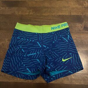 Blue nike pro shorts